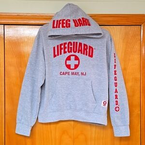 Gray sweatshirt hoodie Lifeguard Cape May NJ Size Medium 10-12